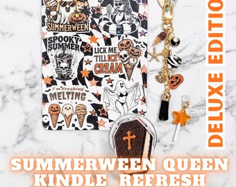Summerween DELUXE Kindle Refresh Kit | Kindle Decorating Accessories Bundle | Includes Kindle Insert, Magnetic Grip, Dust Plug, Chain Charm
