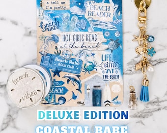 Coastal Babe DELUXE Kindle Refresh Kit | Kindle Decor Accessories Bundle | Includes Kindle Insert, Magnetic Grip, Dust Plug, & Chain Charm