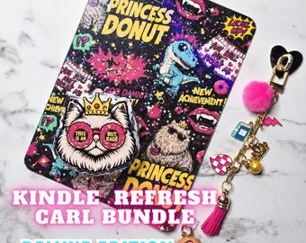 Carl DELUXE Kindle Refresh Kit | Kindle Decorating Accessories Bundle | Includes Kindle Insert, Magnetic Grip, Dust Plug, Chain Charm