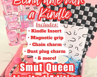 Smut Queen Blind Date with a Kindle Box | Blind Date with A Book Box | Includes Insert, Magnetic Grip, Charm, Dust Plug and More!
