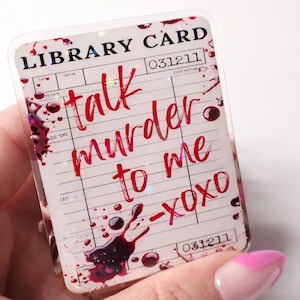 Magnetic Collapsible Kindle Grip/ Stand for E-Reader, Tablet, Smartphone Kindle Holder | Thriller / True Crime Talk Murder To Me Design