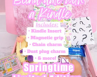 Springtime Edition Blind Date with a Kindle Box | Blind Date with A Book Box | Includes Insert, Magnetic Grip, Charm, Dust Plug and More!