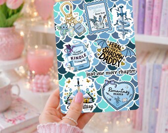 Kindle Insert | Holographic Cardstock Inserts for Kindle | Kindle Stickers | Kindle Aesthetic | Kindle Accessories | Blue Romantasy Design