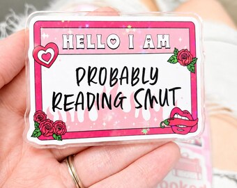 Magnetic Collapsible Kindle Grip/ Stand for E-Reader, Tablet, Smartphone Kindle Holder | Probably Reading Smut Card Design