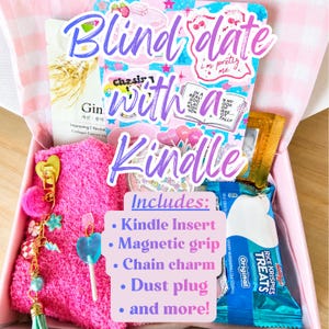 Blind Date with a Kindle Mystery Box | E-Reader Blind Date with A Book Box | Includes Insert, Magnetic Grip, Charm, Dust Plug and More!