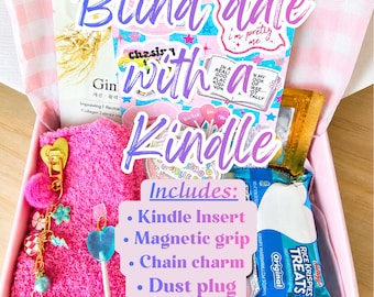Blind Date with a Kindle Mystery Box | E-Reader Blind Date with A Book Box | Includes Insert, Magnetic Grip, Charm, Dust Plug and More!