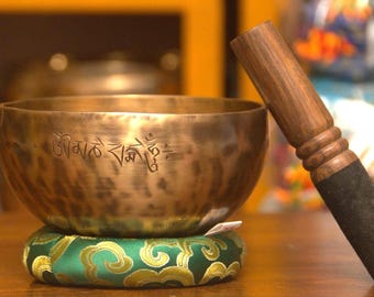 Full Moon Singing Bowl for Meditation 6 Inch Tibetan Sound Therapy Healing Bowl Yoga Gift Handmade