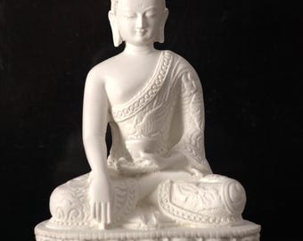 White Shakyamuni Buddha Statue for Home Decor | Tibetan Buddhism Religious Buddhist Gift Items