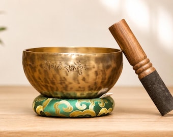 Full Moon Singing Bowl for Meditation 6 Inch Tibetan Sound Therapy Healing Bowl Yoga Gift Handmade
