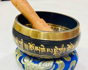 4 Inch Tibetan Singing Bowl for Meditation | Sound Healing Therapy Handmade in Nepal