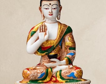 Hand Painted Buddha Statue | Meditating Buddha Figurine | Spiritual Zen Decor | Peaceful Home Altar Sculpture Gift Item