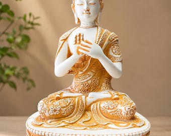 Handcrafted Meditating Buddha Statue | Spiritual Home Decor & Altar Sculpture | Yoga Mindfulness Buddhist Gift Items