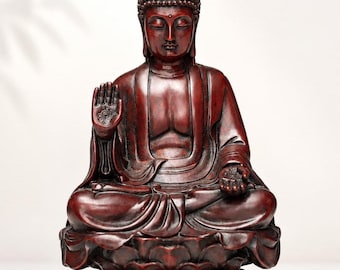 8 Inches Buddha Statue Standing in Lotus | Handmade in Tibetan Nepal Buddhist Gift Items