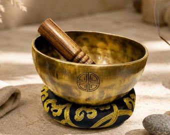 6 Inch Full Moon Singing Bowl for Meditation | Himalayan Sound Healing Therapy Gift Items | Handmade in Nepal