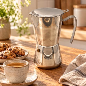 Vintage Irmel Stainless Steel Moka Pot, 1980s Italian Espresso Maker (6 Cups) - Mok005