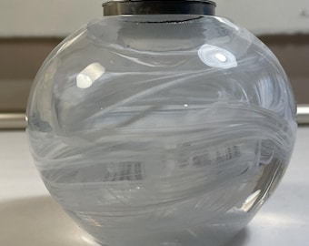 Bougeoir Boda Swirl en verre de Kosta - Design lune en cristal transparent