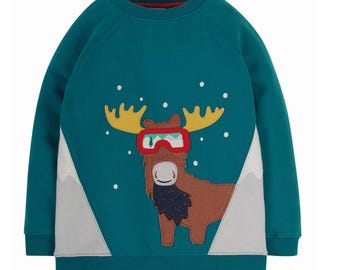 Frugi Summit sweatshirt met elandapplicatie