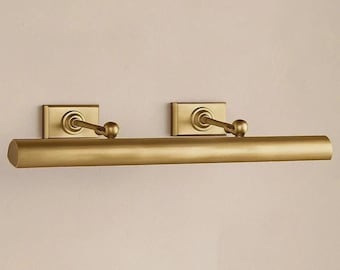 Cabinet Maker's Picture Light Brass Vintage Antique Picture wandlamp 24'
