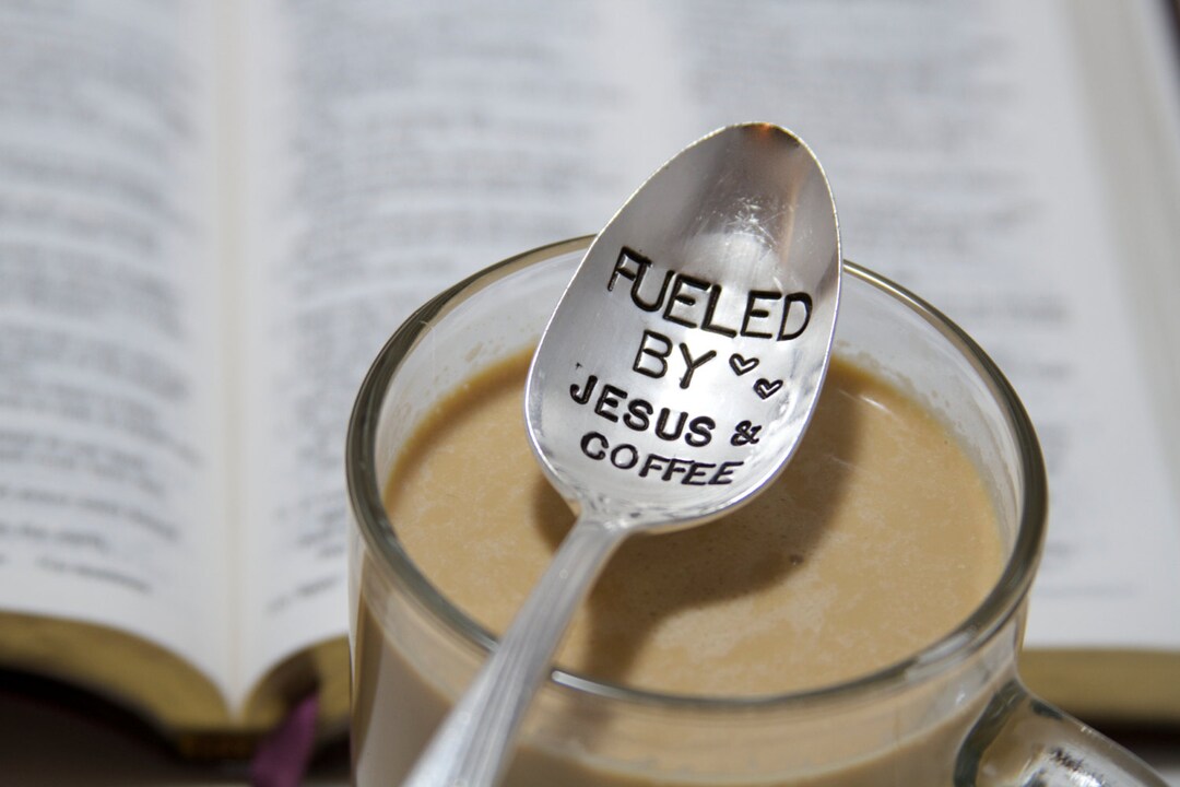 Fueled by Jesus & Coffee. Stamped Spoon for Your Morning Etsy