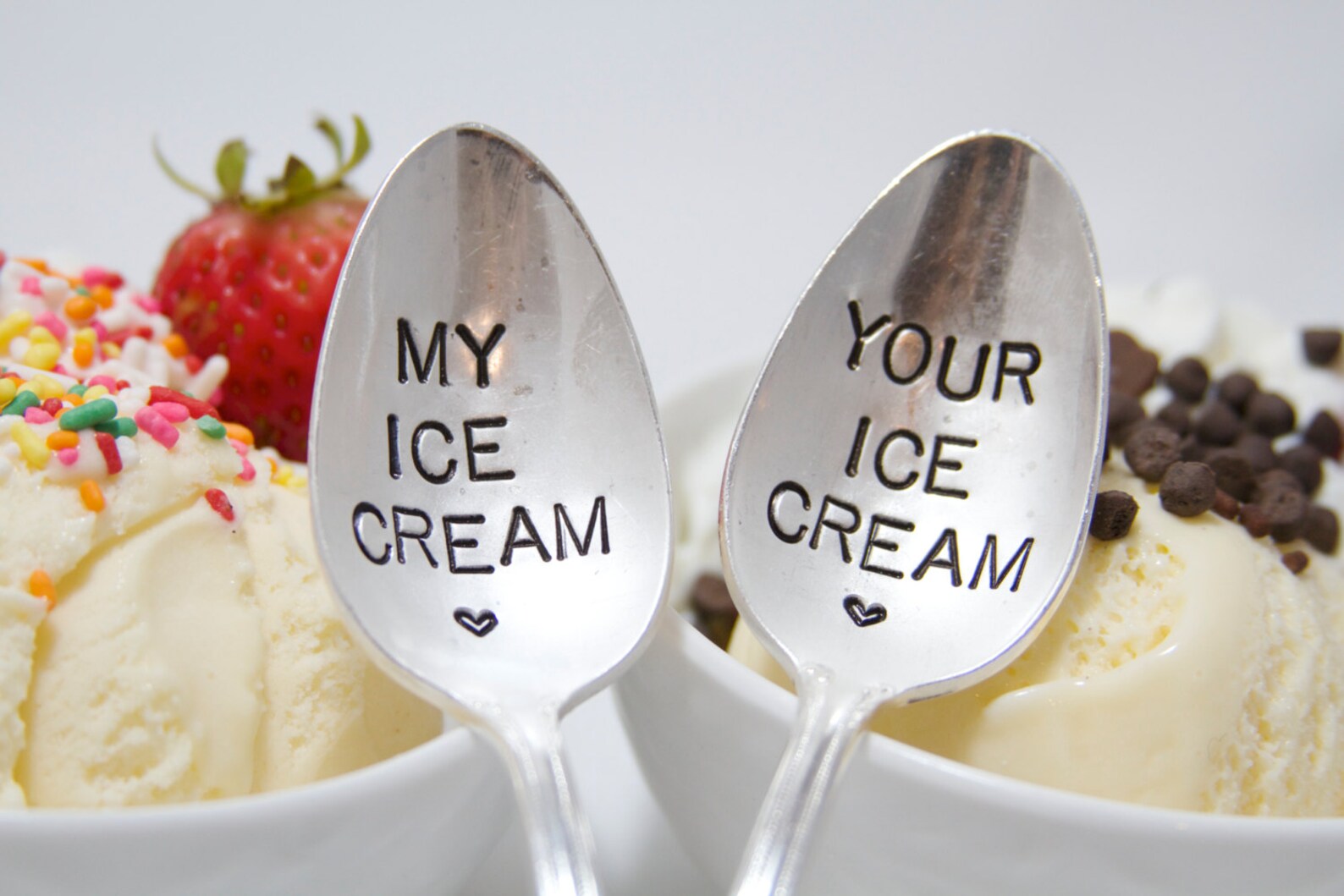 My Ice Cream and Your Ice Cream Spoon Stamped Spoon Set Etsy