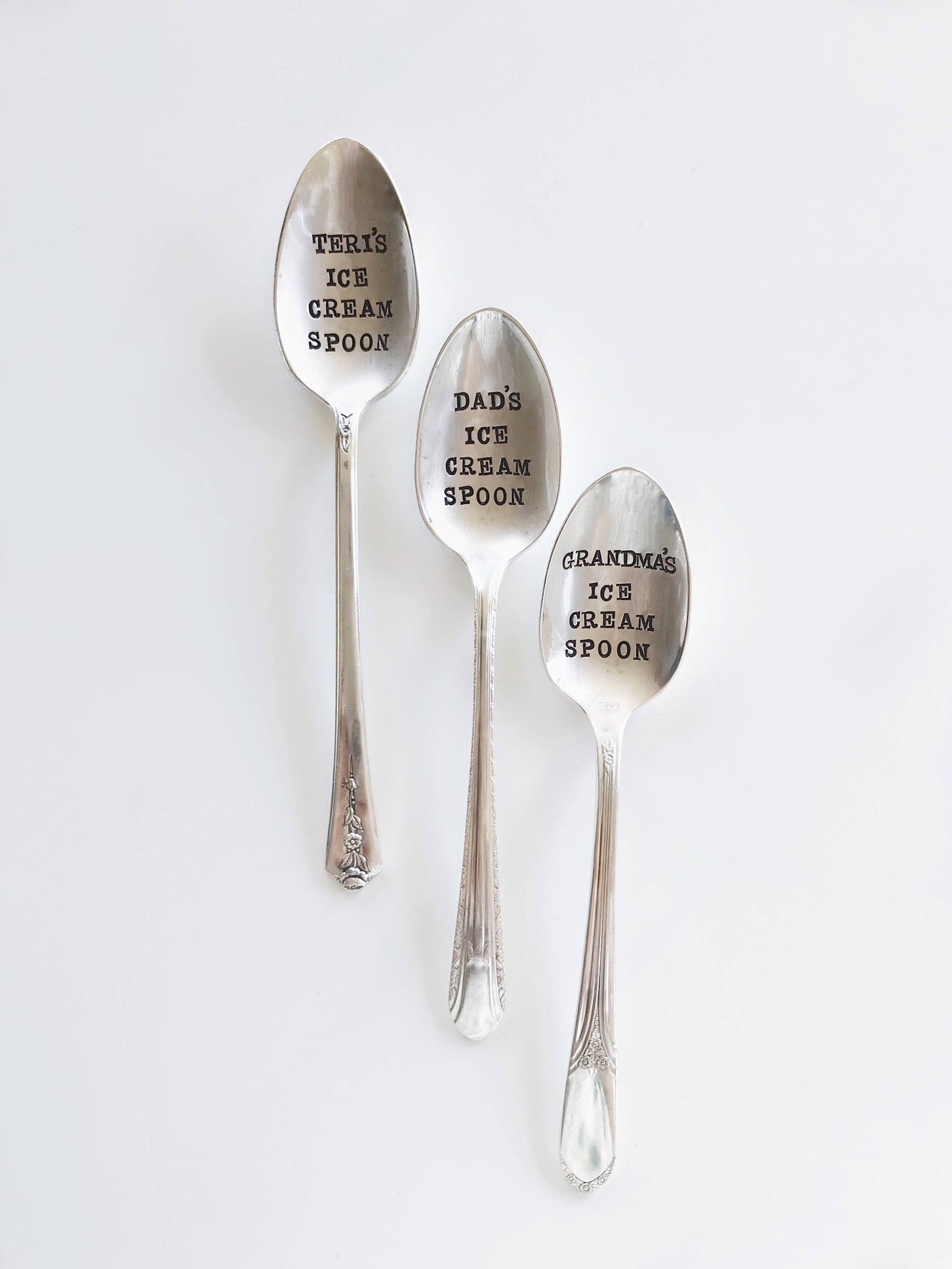 Custom Ice Cream Spoon Stamped Spoon Personalized Ice Etsy