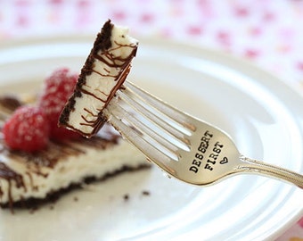 Dessert First Fork: As Seen on Skinnytaste.com. Hand Stamped Fork for the dessert obsessed. Eat Dessert First