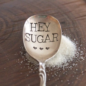 HEY SUGAR Spoon by For Such A Time. Adorable Sugar Spoon. Perfect Hostess Gift. Unique kitchen gadgets and gifts. Gifts under 25.