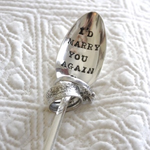 I'd marry you again. Hand letter stamped: Anniversary gift. Gift for husband. Gift for wife. Valentines Day. image 3