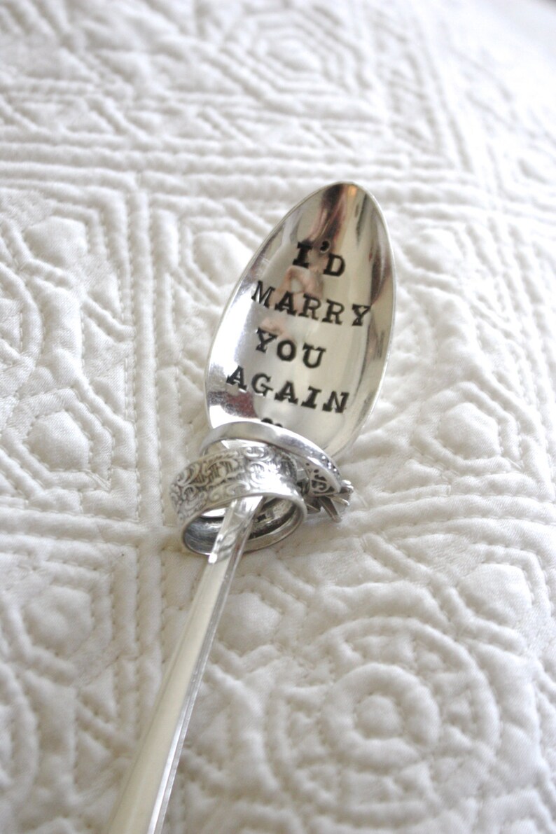 I'd marry you again. Hand letter stamped: Anniversary gift. Gift for husband. Gift for wife. Valentines Day. image 3