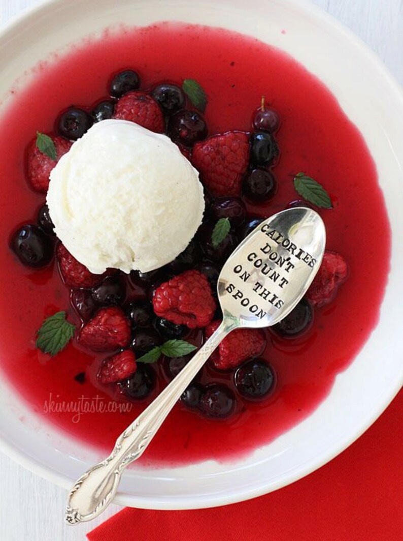 Calories Don't Count On This Spoon. Hand Stamped Spoon. Perfect gift for your favorite desserts. As Seen on Skinnytaste image 1