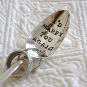 I'd marry you again. Hand letter stamped: Anniversary gift. Gift for husband. Gift for wife. Valentines Day. image 2