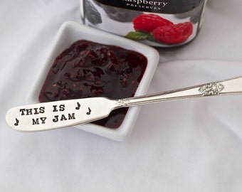 This is my jam - Butter Knife - Vintage Hand Stamped - music note - Unique Gift ideas under 25 - Home and hostess gift