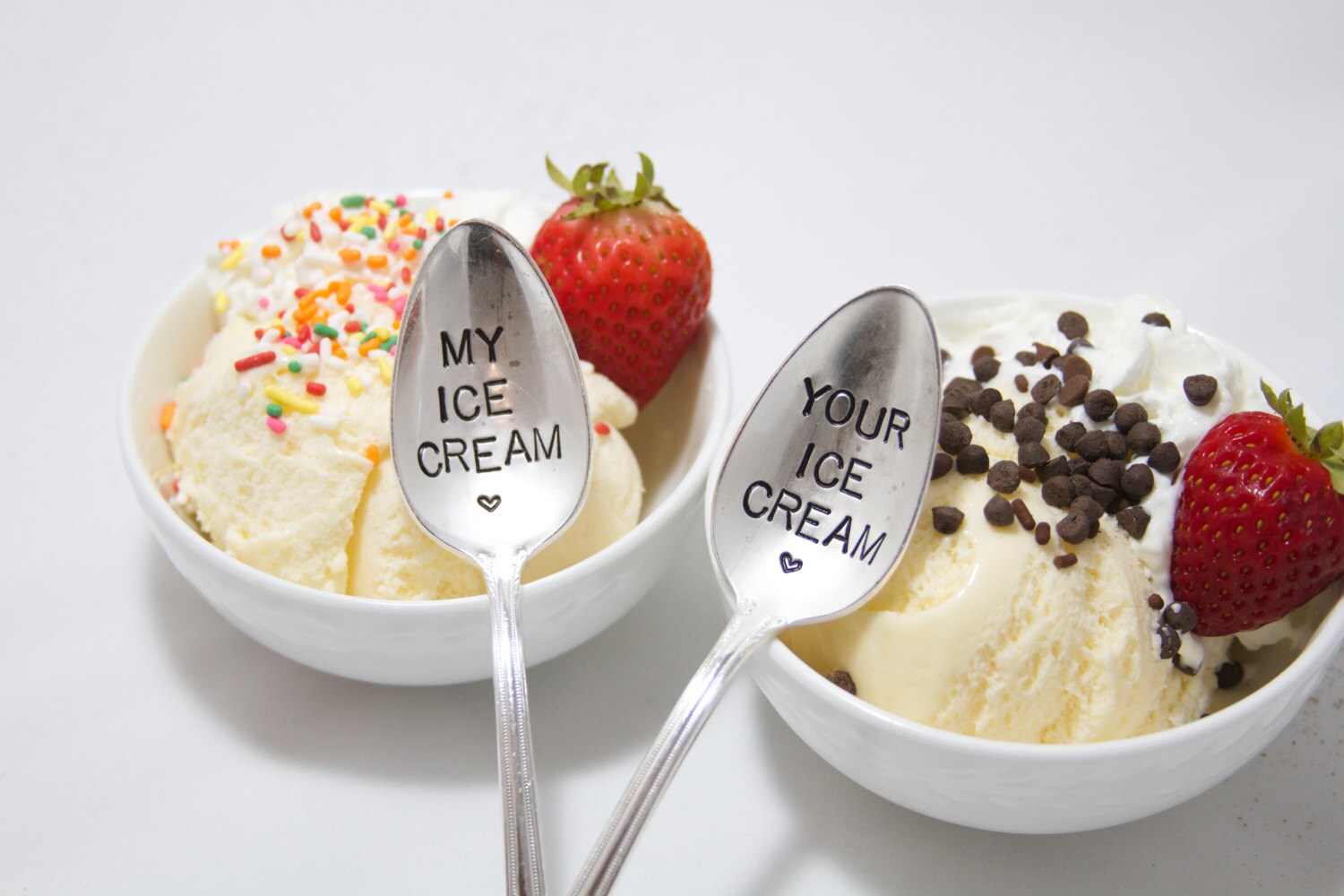 My Ice Cream and Your Ice Cream Spoon Stamped Spoon Set Etsy