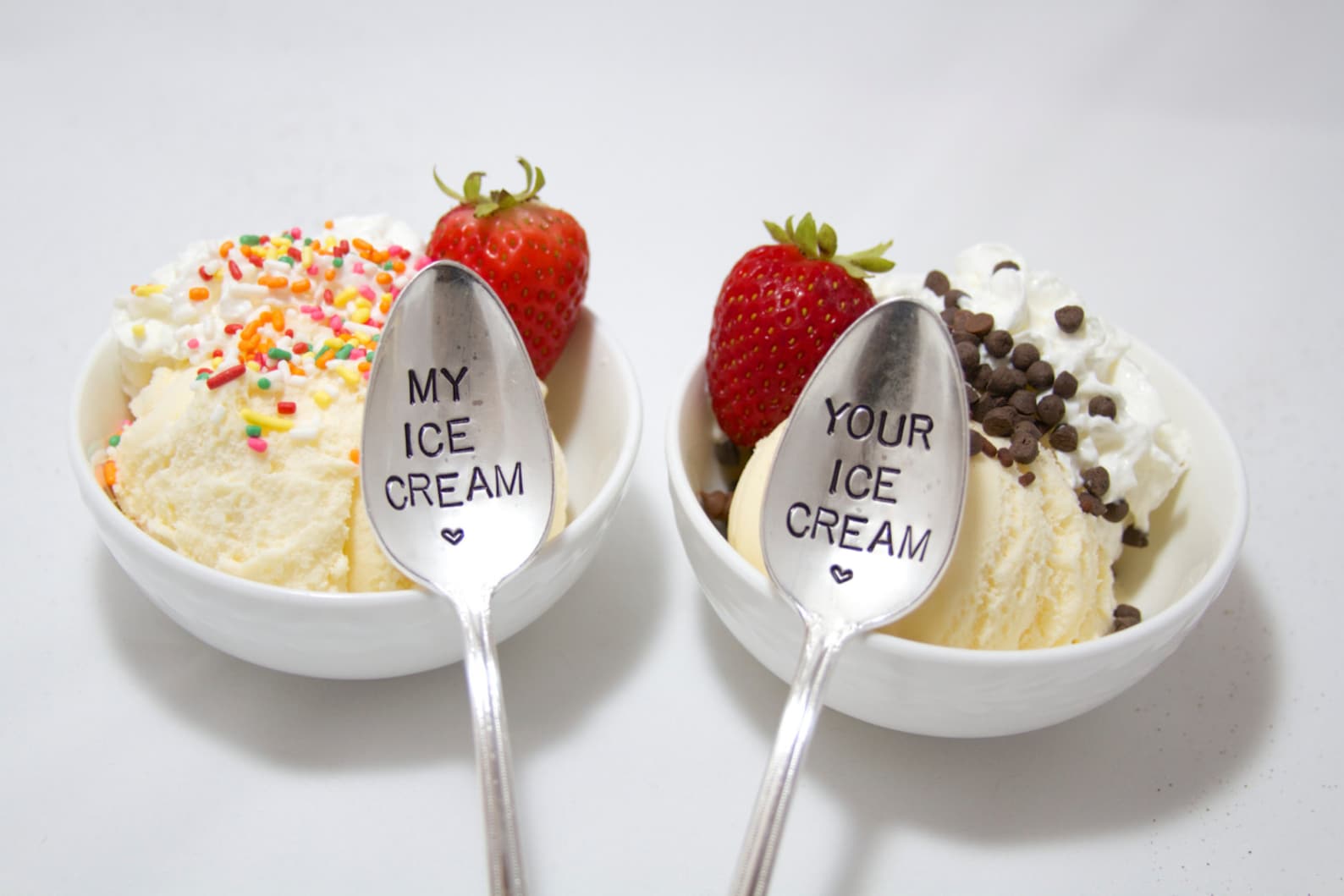 My Ice Cream and Your Ice Cream Spoon Stamped Spoon Set Etsy