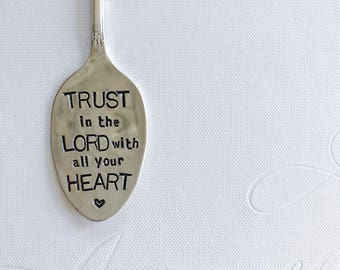 Trust in the Lord with all your heart. Spoon Bookmark, the perfect gift for a bookworm - bible bookmark, books, stocking stuffer.