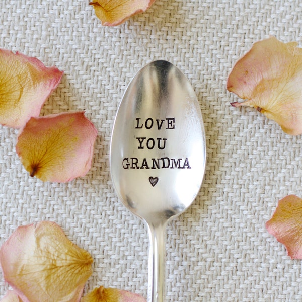 Love you Grandma. Stamped Spoon: the perfect gift for grandma - coffee spoon for grandma