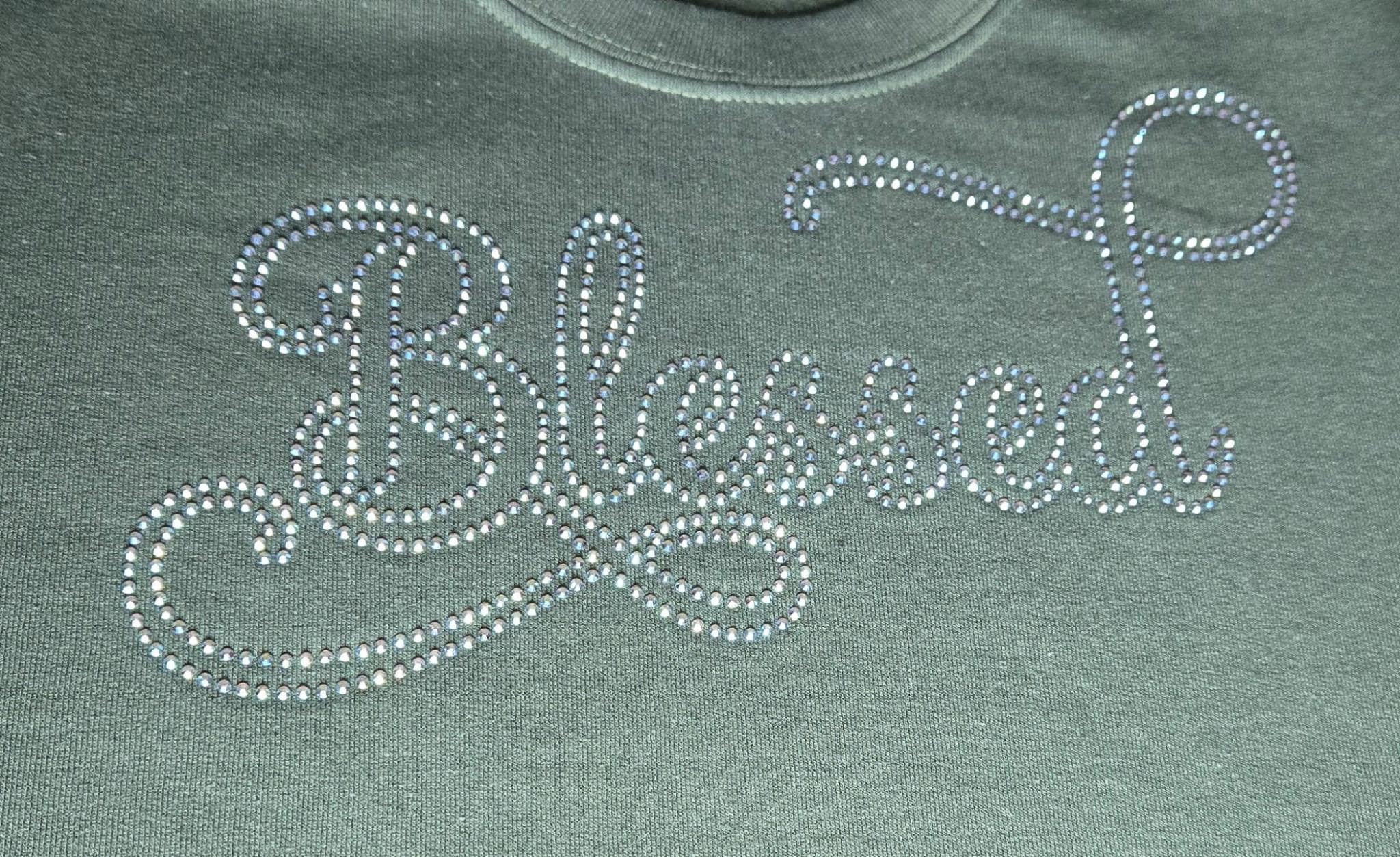 Very Blessed Script Blessed Script Rhinestone Template SVG | SS10 Hotfix Only - Etsy
