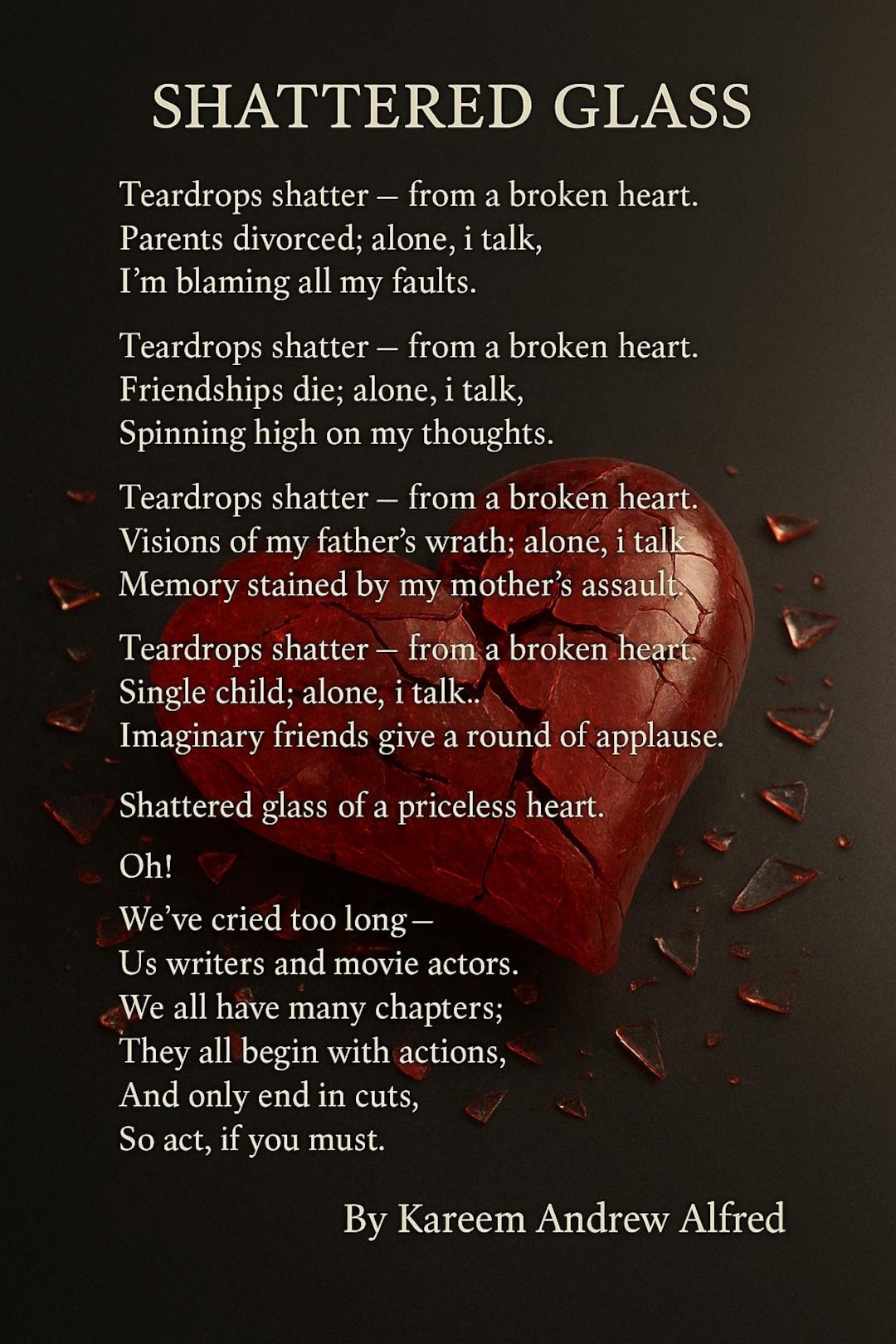 Shattered Glass – Emotional Poetry Art Print | Healing & Trauma ...