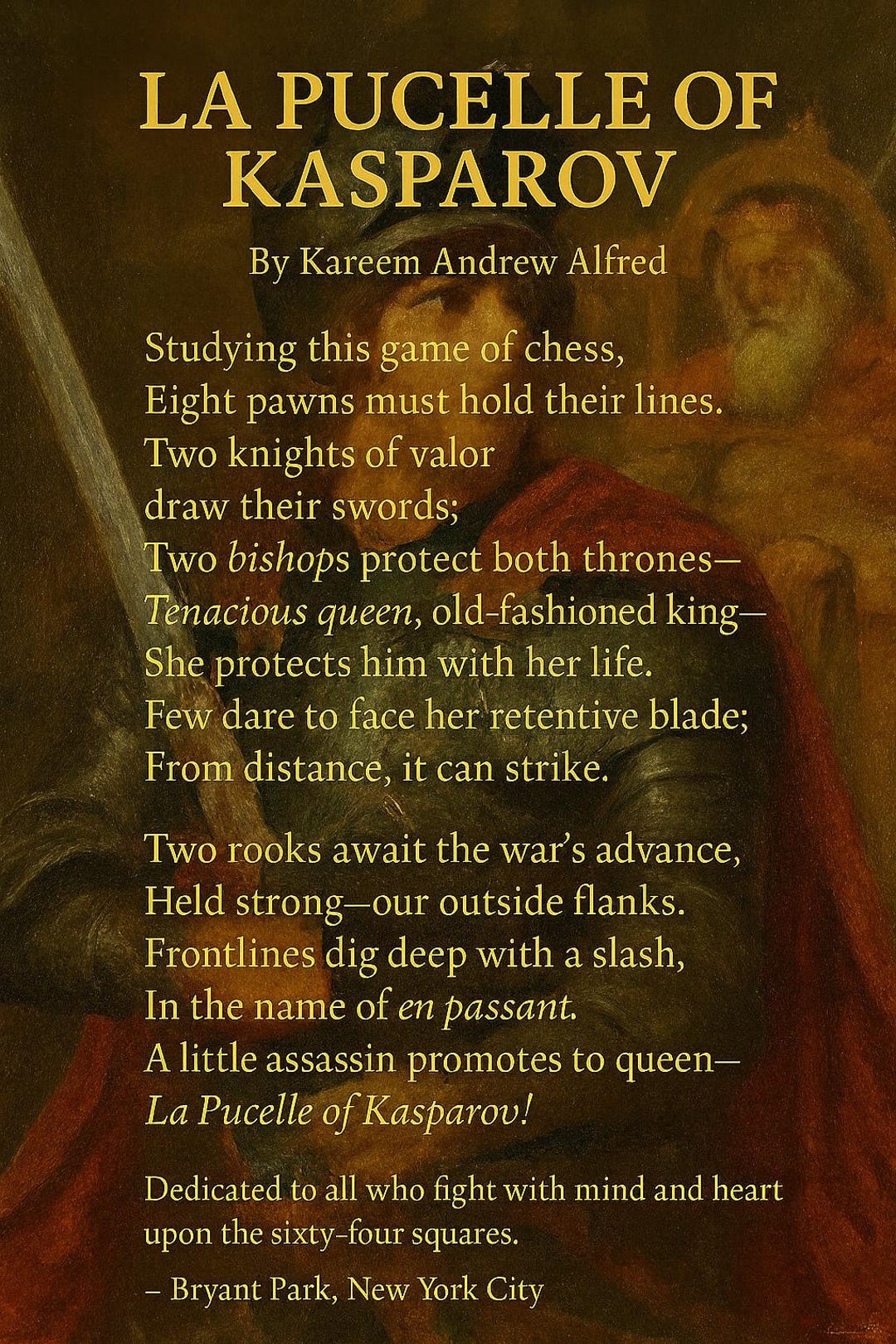 Chess Poems La Pucelle of Kasparov – Chess Poetry Art Print | Queen, Strategy ...