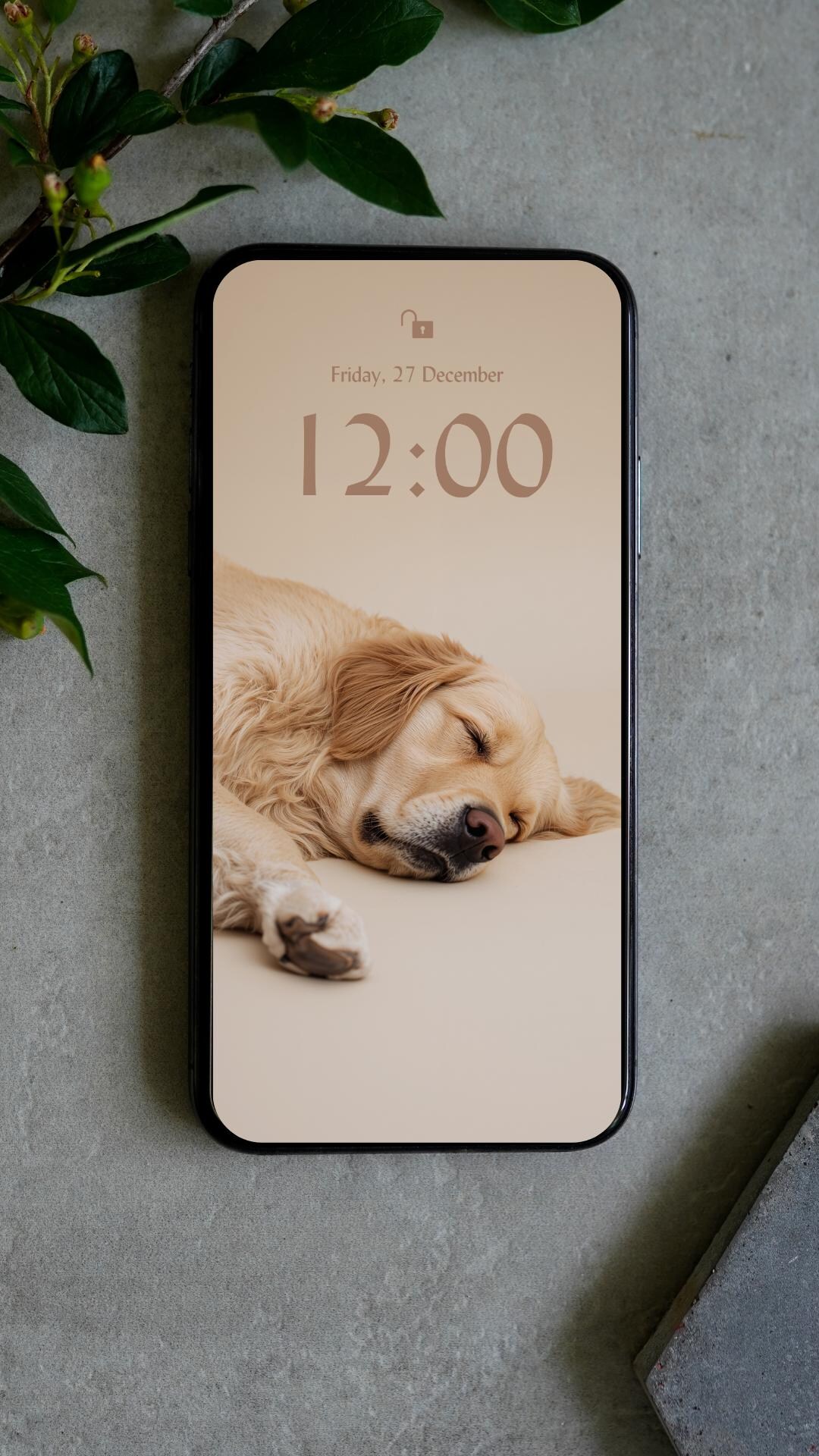 Golden Retriever Phone Wallpaper – Minimalist Dog Lock Screen (digital ...