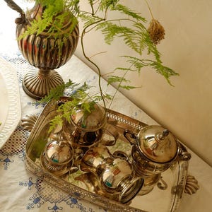 Vintage Silver-Plated Alpaca Coffee Set – Tray, Teapot and Coffee Pot