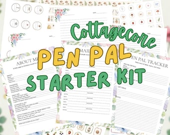 Pen Pal Starter Kit Printable | Cottagecore Floral Stationery + Trackers | A4 + US Letter | Instant Download