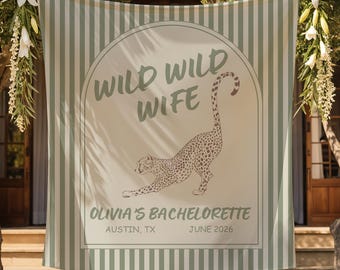 Wild Wild Wife Bachelorette Banner Custom Bride To Be Sign Laatste Rodeo Party Decor Gepersonaliseerde Bach-achtergrond Westers vrijgezellenfeest