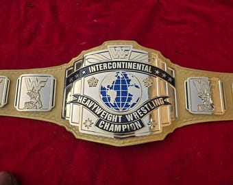 Classic WWF Intercontinental Heavyweight Championship Belt 4MM Brass Golden Strap Edition