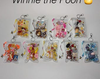 Winnie the Pooh trinket pouches Japanese style gashepon style keyring bag charm belt accessory figure collectable piglet tigger eeyore