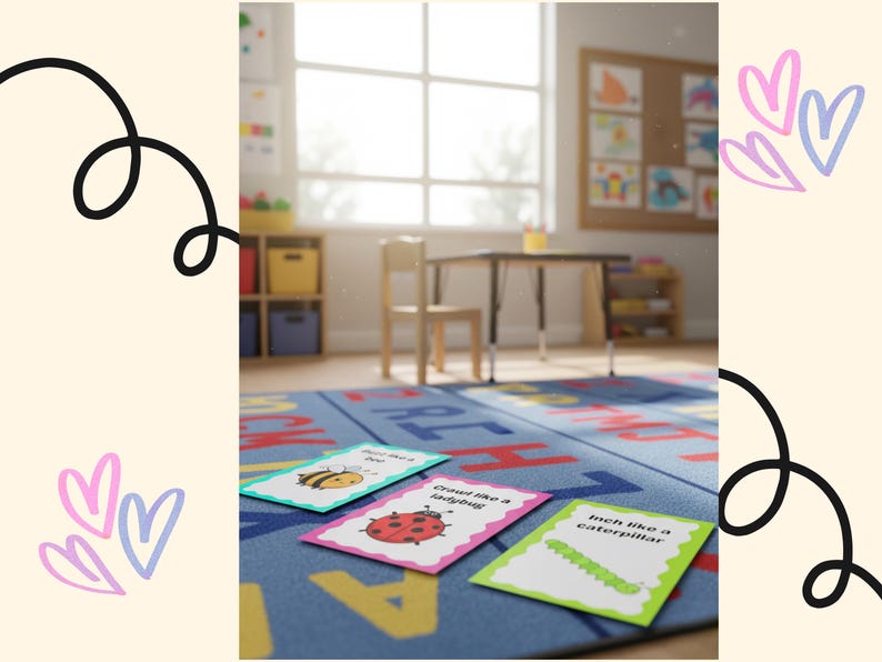 Cartões de Movimento de Primavera para Crianças, Cartões de Aprendizagem Montessori, Atividades ao Ar Livre para Crianças Pequenas, Jogo de Movimento para Pré-Escolares, Lembrancinhas para Cesta de Páscoa, Livro de Atividades para Imprimir imagem 10