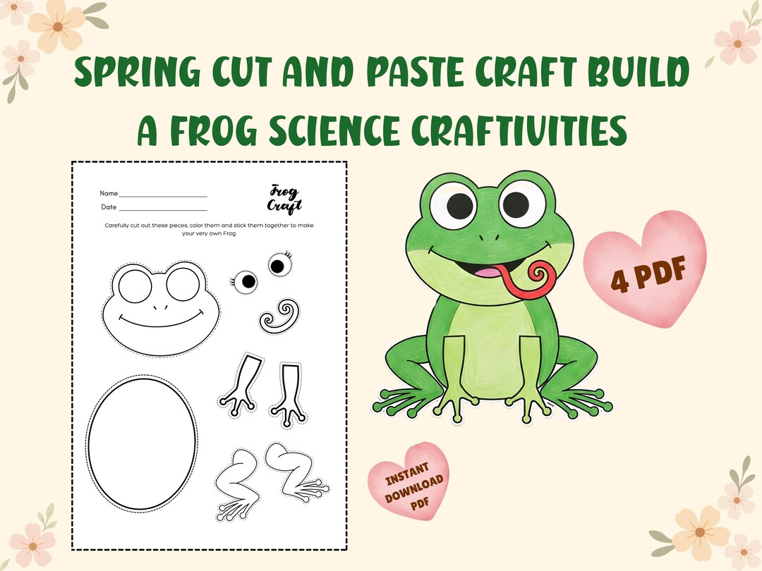 Spring Craft Activity for Kids | Printable Frog Craft | Frog Paper ...