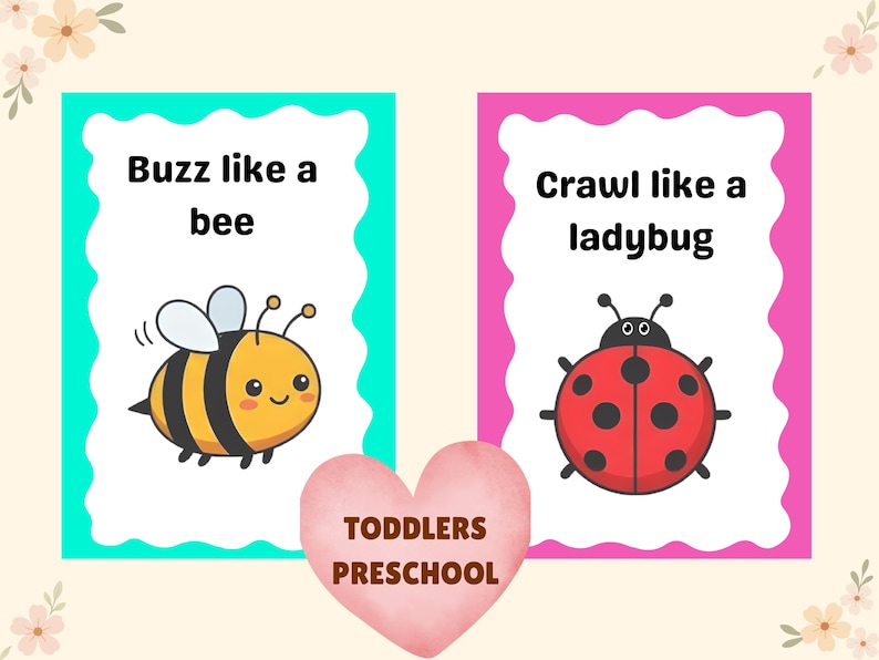 Cartões de Movimento de Primavera para Crianças, Cartões de Aprendizagem Montessori, Atividades ao Ar Livre para Crianças Pequenas, Jogo de Movimento para Pré-Escolares, Lembrancinhas para Cesta de Páscoa, Livro de Atividades para Imprimir imagem 6