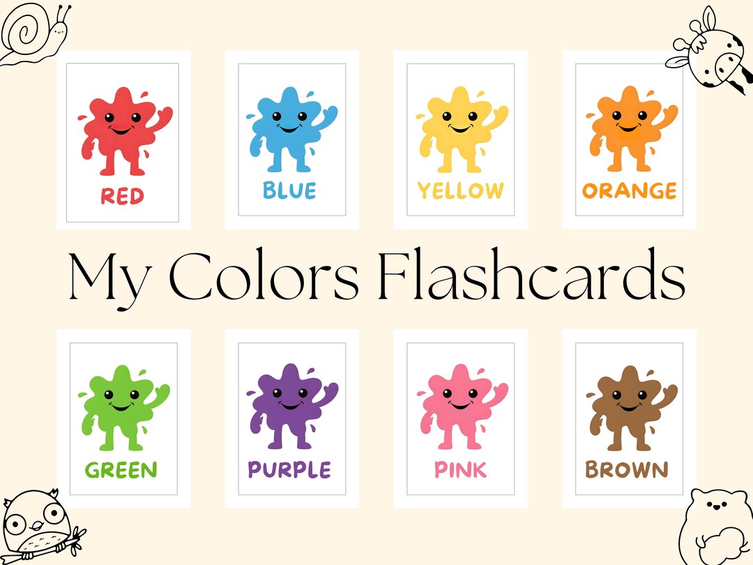 11 Color Cards My Colors Educational Flash Cards Montessori Flashcards ...