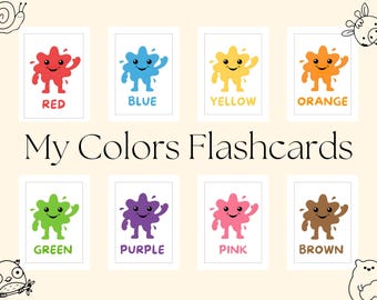 11 Color Cards My Colors Educational Flash Cards Montessori Flashcards Primary Color Flashcards For Kids Pre-School Cards Instant Download